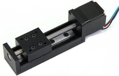 Lineaire Gids Module - Bewegingsmodule Tafelrail - Precisie Beweging Creëren - Mini Stappenmotor Geïntegreerd - 20mm Slag - Zilver