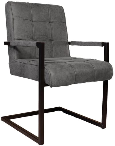 SET DEAL: 4 stuks Eetkamerstoel met armleuning Milan antraciet microvezel industrieel