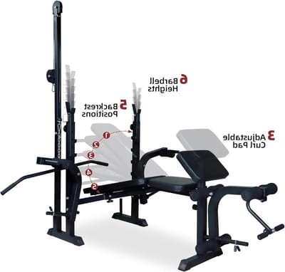 Krachtstation - Fitnessapparaat Homegym - Full Body Training - Inclusief Bescherming - 223 cm Hoog - Zwart Rood
