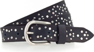 Vanzetti Leren Riem 25mm Rivet Belt W110 Navy Donkerblauw