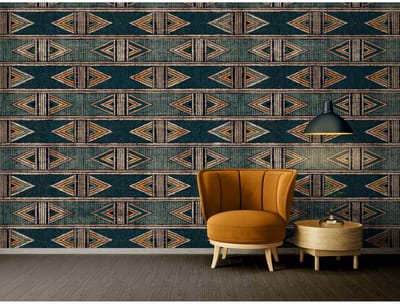 Fotobehang NavajosBlue DD116590 A.S. Création Ethnic Origin Blauw Zwart Antraciet Vlies 280 x 400 cm (4 Teile) Goedkoop fotobehang
