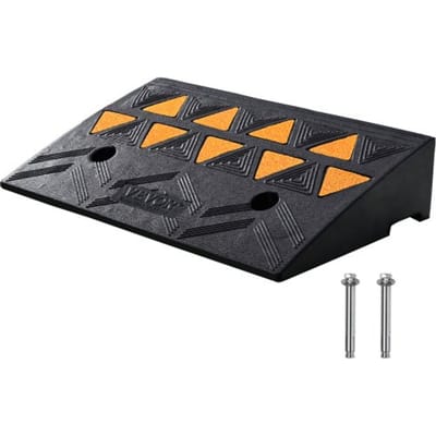 VEVOR Drempelhelling Massief rubberen deur Drempelhelling Max. draagvermogen tot 15 ton Stoeprandhelling 50 x 30 x 10,8 cm Rolstoelhelling Rubberen oprijplaat Geschikt voor oneffen terrein Stoepranden