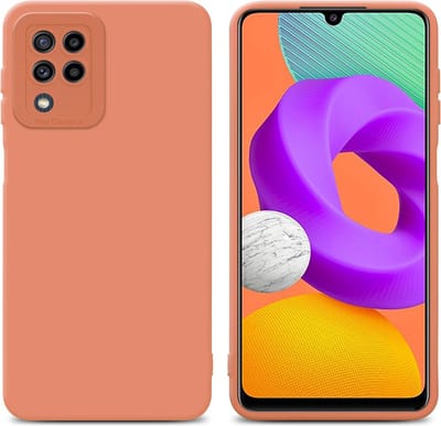 Cadorabo Hoesje geschikt voor Samsung Galaxy M22 / M32 4G in FLUID LICHT ORANJE - Beschermhoes gemaakt van flexibel TPU silicone Cover Fluid Case