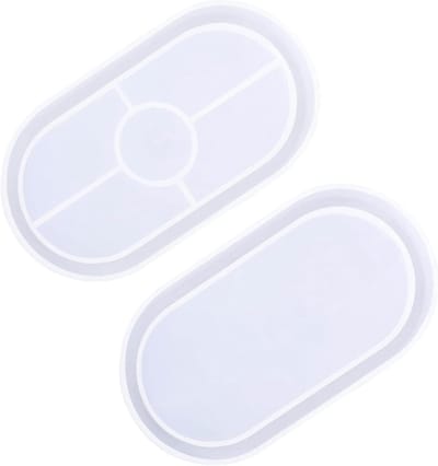 Siliconen bakvormen set - 2 stuks ovalen gietvormen voor epoxy - DIY servies en tray casting
