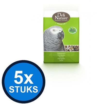 5x Deli Nature - Premium papegaaien 800gr - Vogelvoer - 800 g