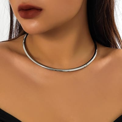 Metalen ronde koppels choker ketting voor vrouwen eenvoudige gouden kleur kraag ketting feest sieraden cadeau brown