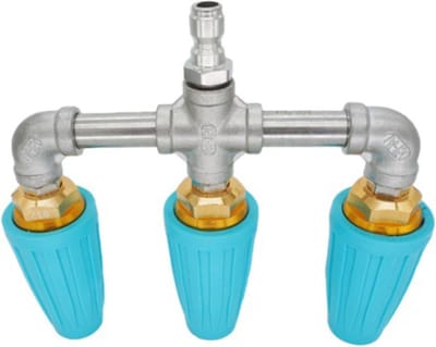Hogedrukreiniger Tip - Draaibare Sproeier - Terras Reinigen - 3-in-1 Mondstuk - 4000 PSI - Zilver