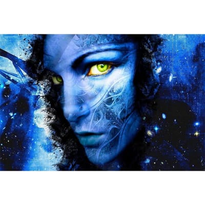 5D DIY diamant borduurwerk blauw gezicht van een vrouw kruissteek volledige ronde diamantschilderij 20X30CM blue