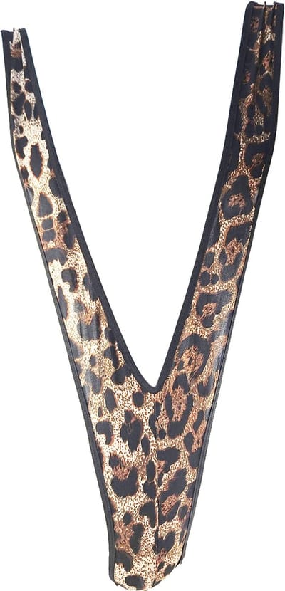BamBella ® - Lingerie pak -Onesize - body suit - Heren- Onesize - Erotische jumpsuit Man Bruin panterprint rollenspel kleding valentijn voor mannen