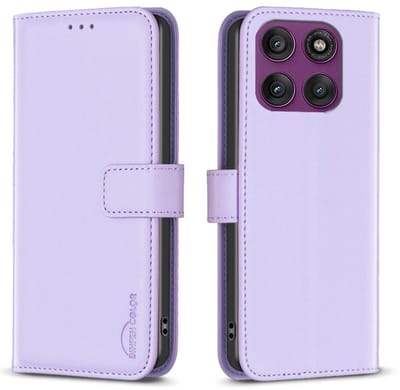 BINFEN Hoesje - Geschikt voor Motorola Edge 60 Pro Hoesje - BINFEN Color Book Case - Lavendel