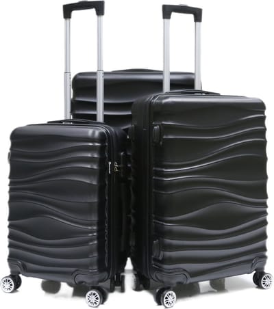 Kofferset Traveleo Babij - 3-delig- met cijferslot - Complete Set - Koffer - Handbagage 35L + 65L en 90L Ruimbagage - ABS04 - Zwart
