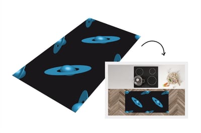 Keukenloper - Loper keuken - Planeten - Blauw - Kinderen - Design - 120x60 cm - Keukenloper vinyl