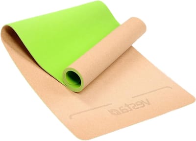 Yoga mat natuurlijk rubber fitness app natuurrubber duurzame sportmat kurk antislip