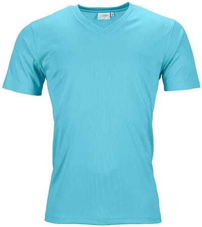 Fusible Systems - Heren Actief James and Nicholson T-Shirt met V-Hals (Lichtblauw)