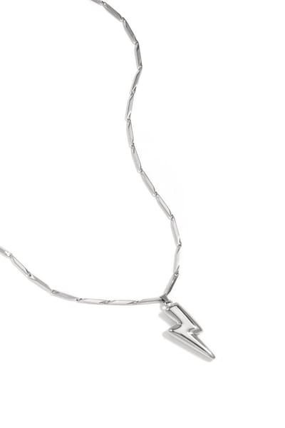 Bijoutheek Collier Lightning Bolt Bliksem Zilverkleurig