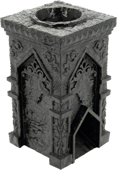 TIM® Dice Tower - Dobbeltoren - Dobbelsteen Toren - Zwart - 8cm x 8cm x 13cm