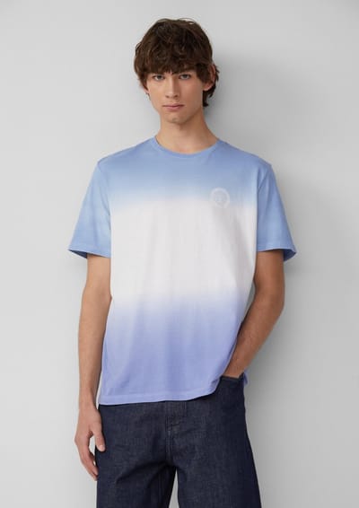 Q/S designed by - Heren t-shirt - Maat S - Mannen - blauw - katoen