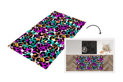 Keukenloper - Loper keuken - Panterprint - Regenboog - Vlekken - 120x60 cm - Keukenloper vinyl