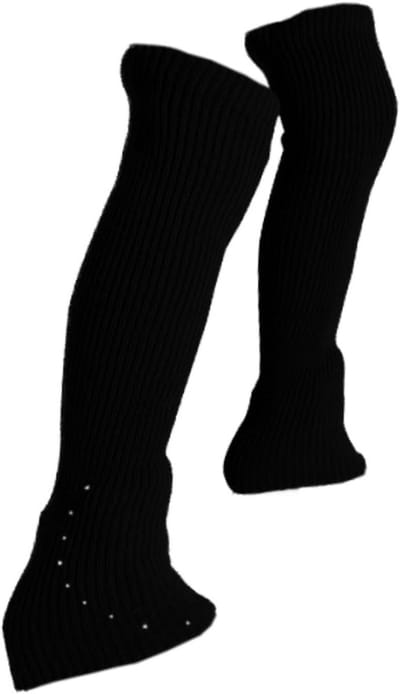 Schaatsbeenwarmers Gebreid - Lange Sokken - IJssporten - Over de Knie - 50cm Lengte - Zwart