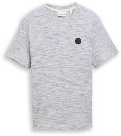 Tom Tailor - T-shirt met wafelstructuur - Maat XL - white grey waffle inject