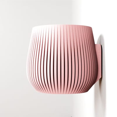 Fleuriek - Moderne hangpot van biobased plastic – Duurzame & lichte hangende plantenpot voor binnen - Roze bloempot voor kamerplanten - Ø12 cm