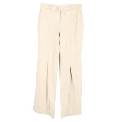Acne Studios geplooide broek met wijde pijpen in nude viscose