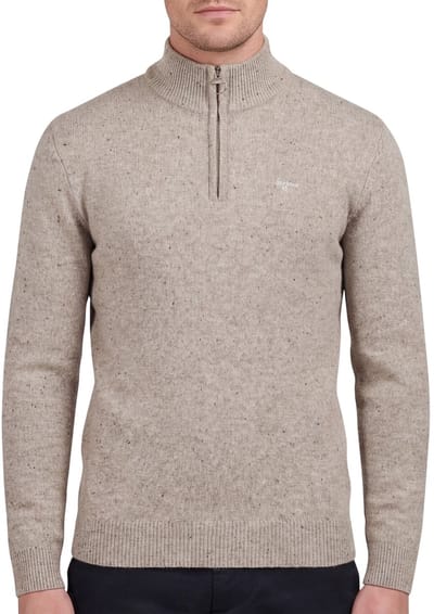 trui Barbour grijs wol gemeleerd