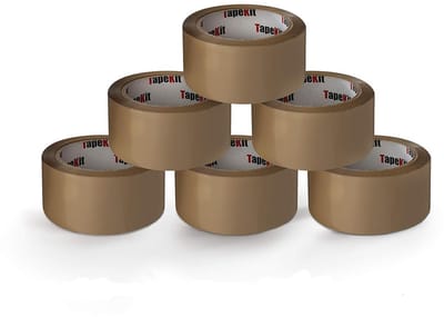 6 Rollen Extra Sterk Bruin Verpakkingstape - 52 Micron Dikte - Laag in Geluid
