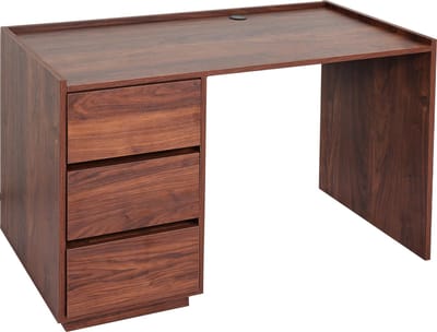 Bureau MCW-J78, bureau computerbureau werktafel, lade, 78x121x60cm ~ walnoot look