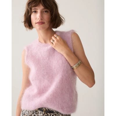 Summum 7s8022-70089 327 spencer kid mohair knit faded pink
