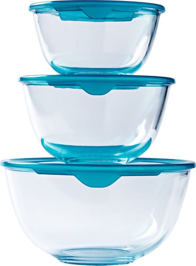 Pyrex - Prep & Store Mengkom met Deksel 3-Delig - Transparant - Borosilicaatglas