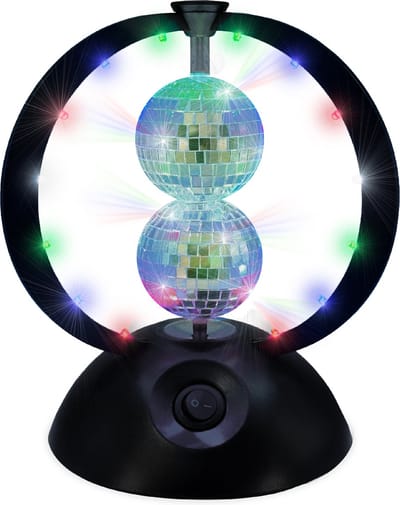 PartyFunLights Roterende Spiegel Discobal Zwart - Ledlicht - Feestverlichting - Discolamp - Voor kinderen