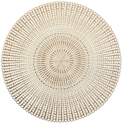 Zeller Placemat - 2x - rond - goudkleurig - met geponste gaatjes - Dia 41 cm