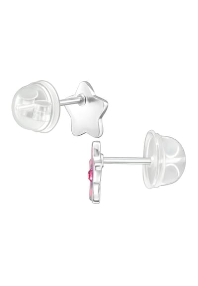 Premium Ster Kinder Oorstekers van Sterling Zilver met Kristal en Epoxy