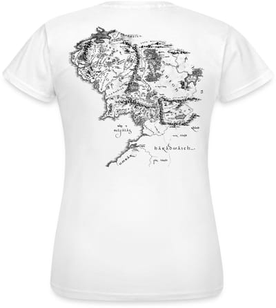 The Lord Of The Rings Rug Kaart Van Midden-Aarde T-Shirt Dames
