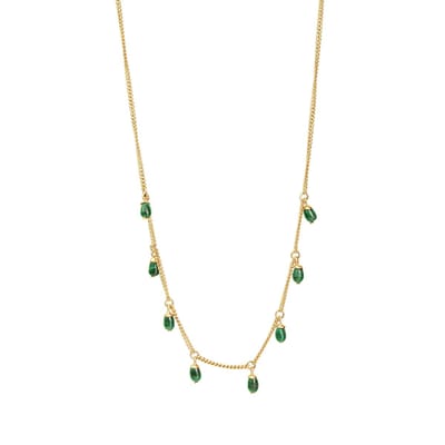 Celesta Silber Anhänger mit Kette 925 Sterling Silber vergoldet Malachit