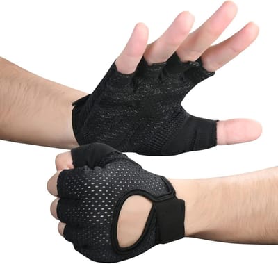 Ademende Fitness Handschoenen met Microfiber Stof, Antislip Siliconen Palm, Ideaal voor Gewichtheffen, Crossfit en Fietsen
