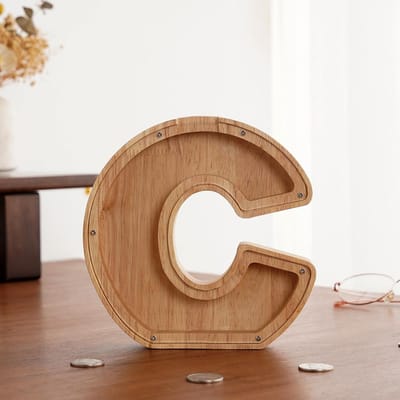 Spaarpot voor Kinderen, Grote Gepersonaliseerde Houten Letter Spaarpot, Alfabet Letter Spaarpotten, Geldbesparingsdoos