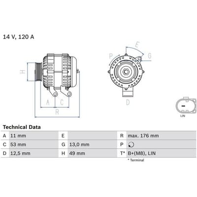 Driefasige generator BOSCH 0 986 082 220