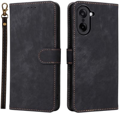 Coverup Hoesje - Geschikt voor OnePlus Nord CE5 Hoesje - Coverup Book Case met Koord - Zwart