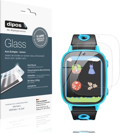 dipos – 2x Matte Pantserfolie geschikt voor idomars M003bk 1.8 Zoll | 9H Screenprotector