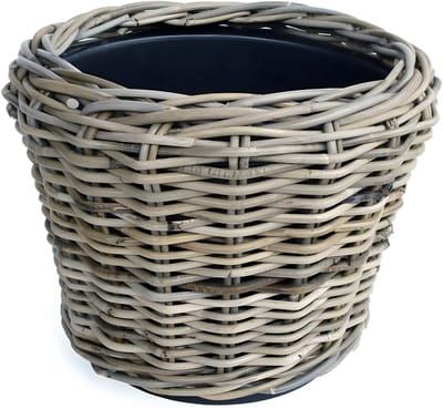 Van der Leeden Planten/bloemen mand - rotan - gevlochten riet - D36 x H28 cm - drypot - plantenpot - plantenmand - nestbaar