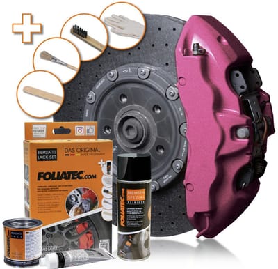 Foliatec Remklauw Lakset – Hot Pink Metallic – Hittebestendig – Complete Set voor Remklauwen – Glanslak Auto / Motorfiets