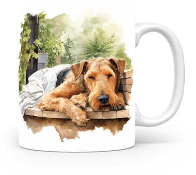 Mok Airedale terrier Beker voor koffie of tas voor thee, cadeau voor dierenliefhebbers, moeder, vader, collega, vriend, vriendin, kantoor, opa, oma, hond, kerst, sinterklaas, verjaardag