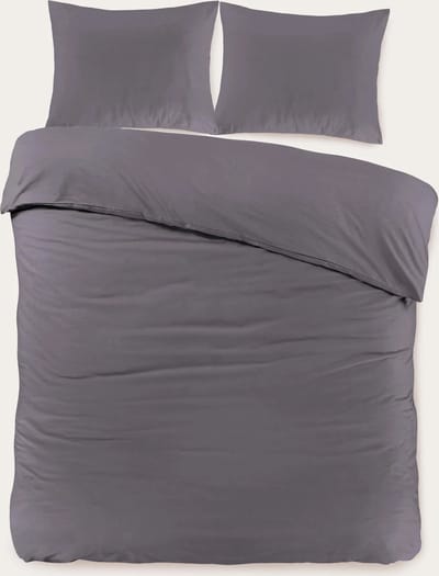 Sleeptime Basic Dekbedovertrek - 240X200/220 + 2 x kussenslopen 60x70 - Antraciet