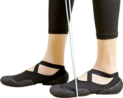 Yoga Schoenen Dames – All-Knit Pilates & Sport Schoenen, Huidvriendelijk en Ademend - Zwart - Maat 38