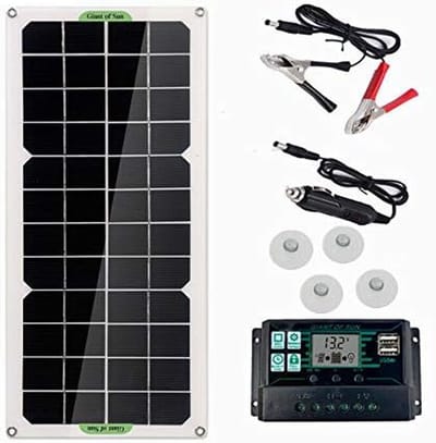 Zonnepaneel - Acculader - Batterij Onderhoud - Inclusief Controller - 30W - Zwart