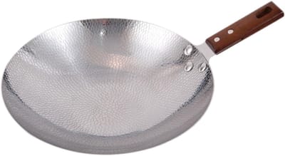 Wokpan Met Antiaanbaklaag - Koekenpan Braadpan - Roerbakken Zeevruchten - Enkelvoudig Houten Handvat - Diameter 22 Cm - Diverse Kleuren