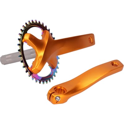 ZK‑22 Aluminiumlegering Fiets Crankstel Geïntegreerde Single Speed Crankarm Accessoire 36T voor BikeGold