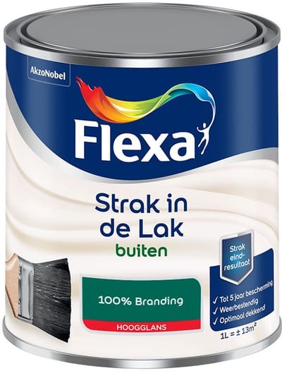 Flexa - Strak In De Lak Buitenlak Hoogglans - 100% Branding - Mengverf - 1 L